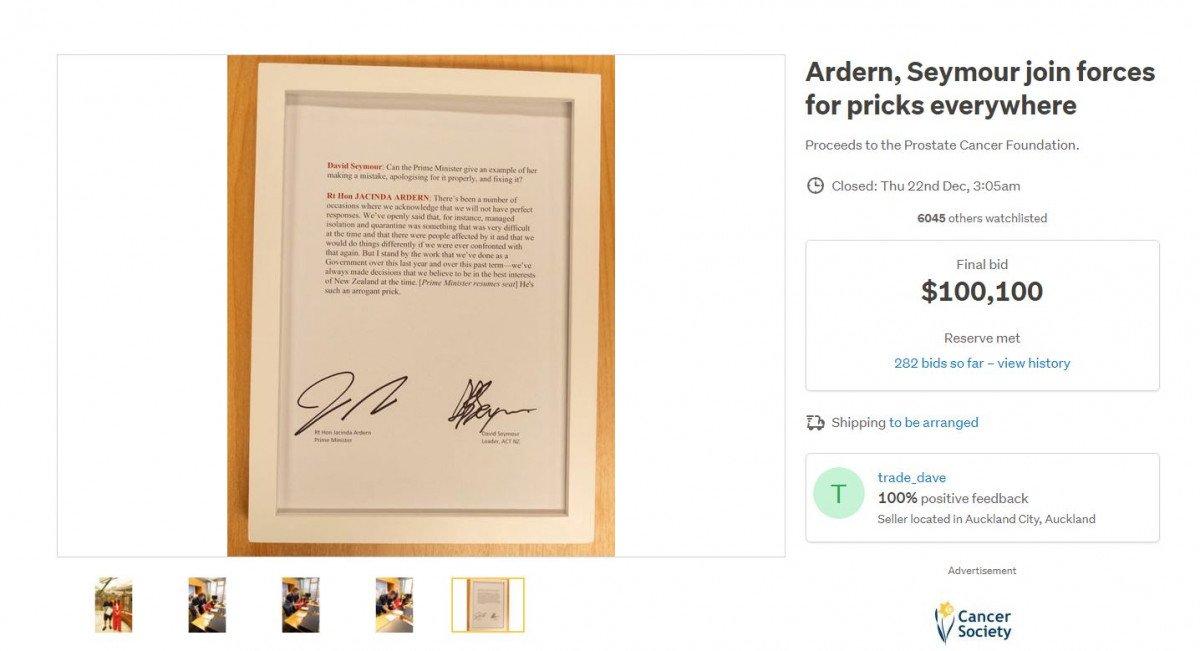 Başbakan Jacinda Ardern’in küfürleri açık artırmada satılıyor