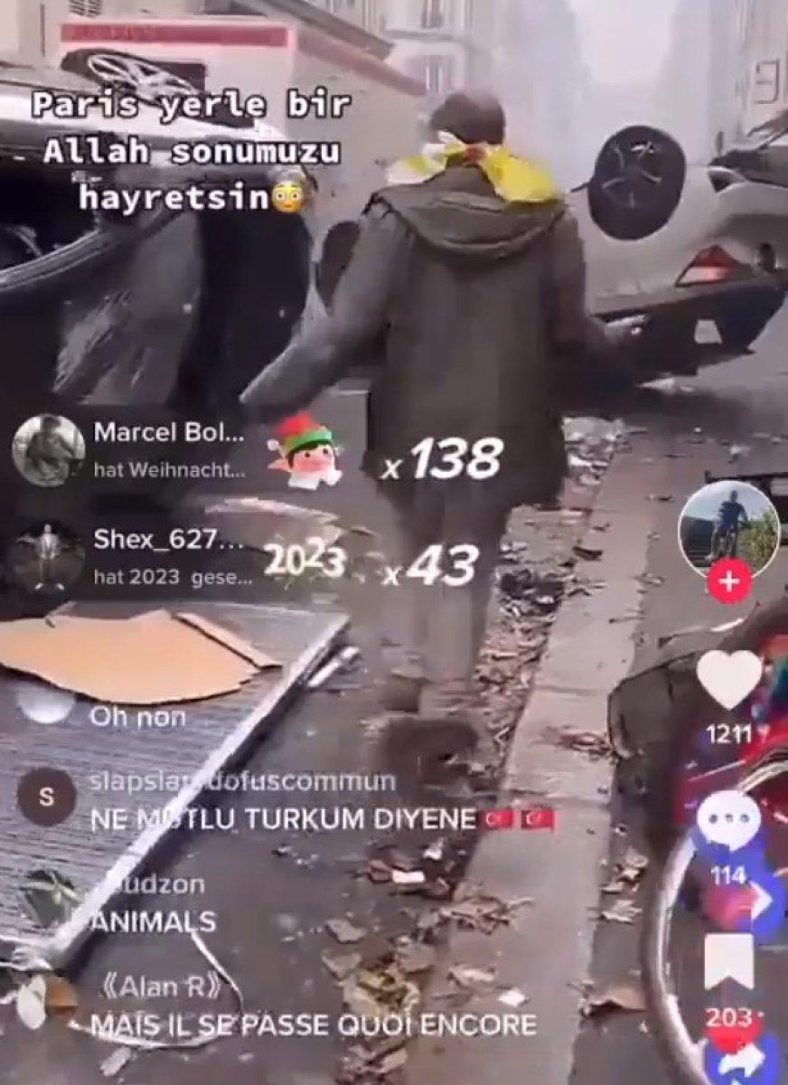 Paris'te bölücü örgüt sempatizanları kendi araçlarını parçaladı