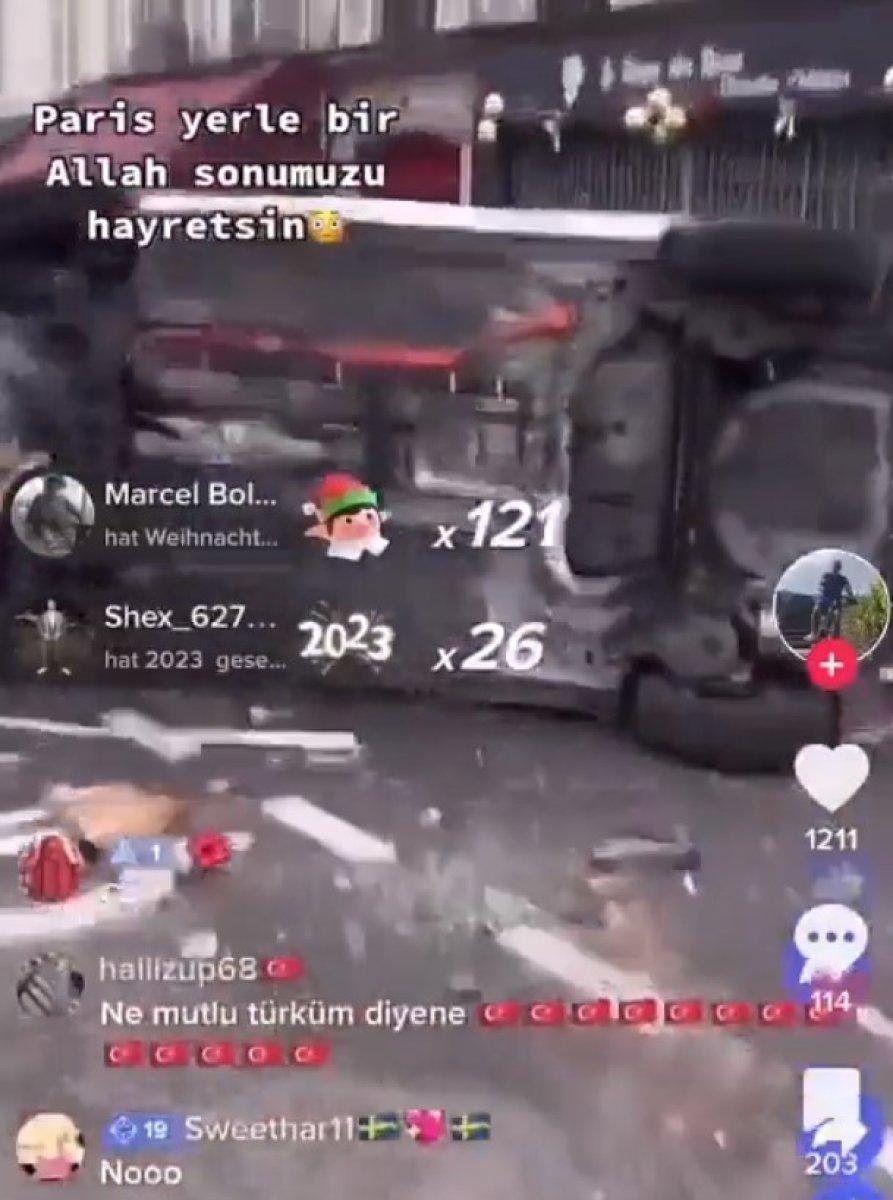 Paris'te bölücü örgüt sempatizanları kendi araçlarını parçaladı