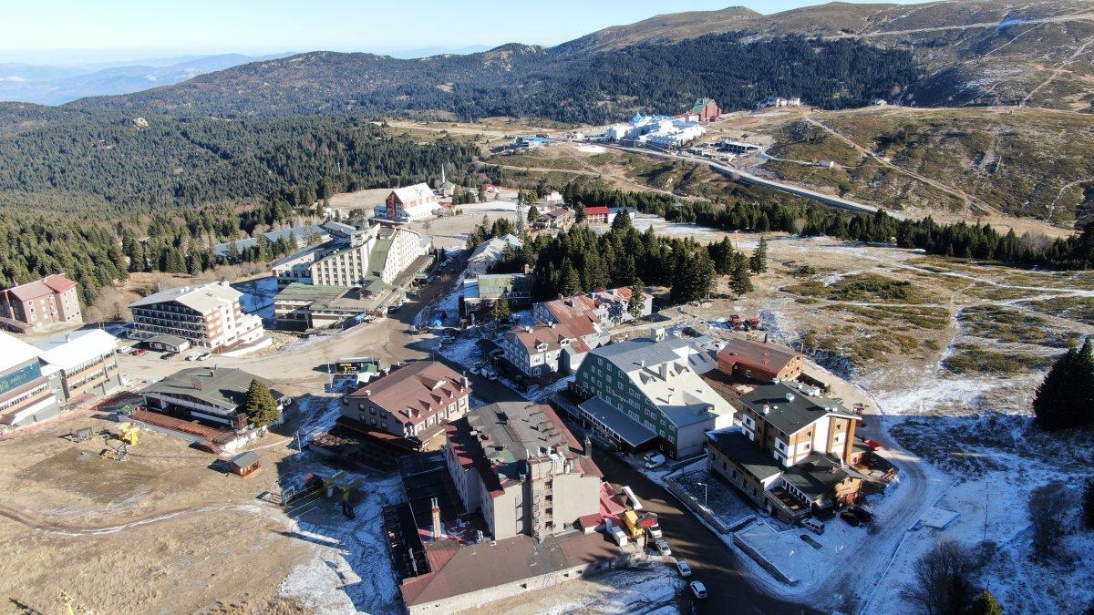 Uludağ'da bir türlü yağmayan kar yağışı kış turizmini olumsuz etkiledi