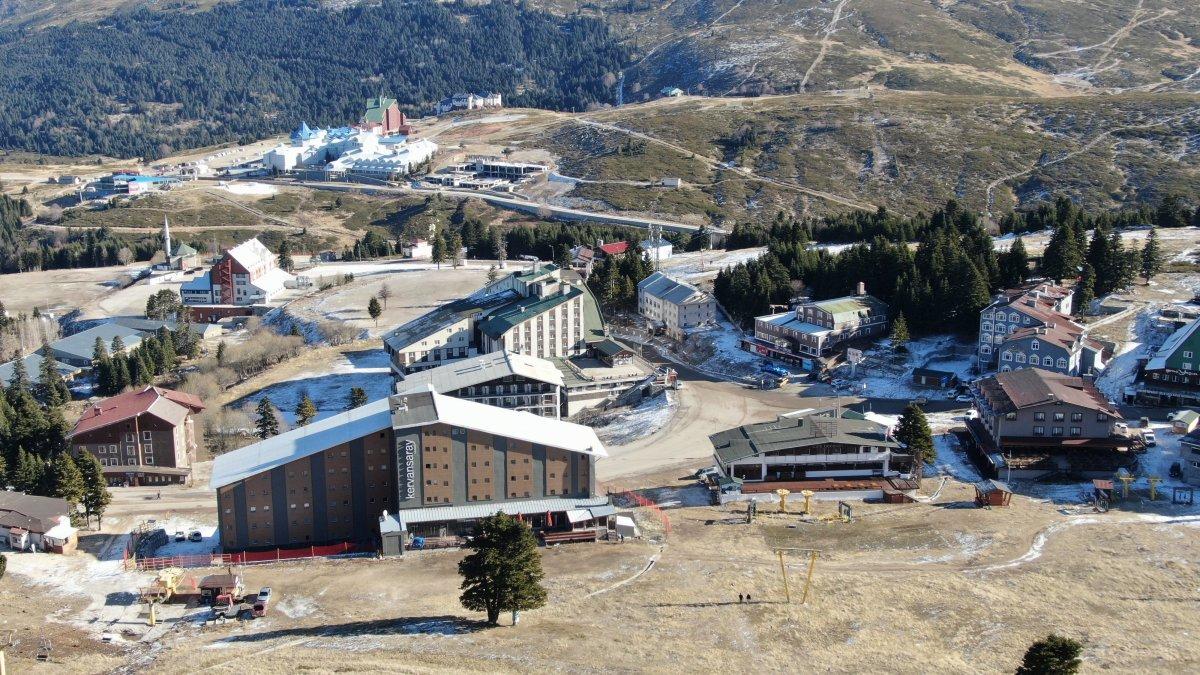 Uludağ'da bir türlü yağmayan kar yağışı kış turizmini olumsuz etkiledi