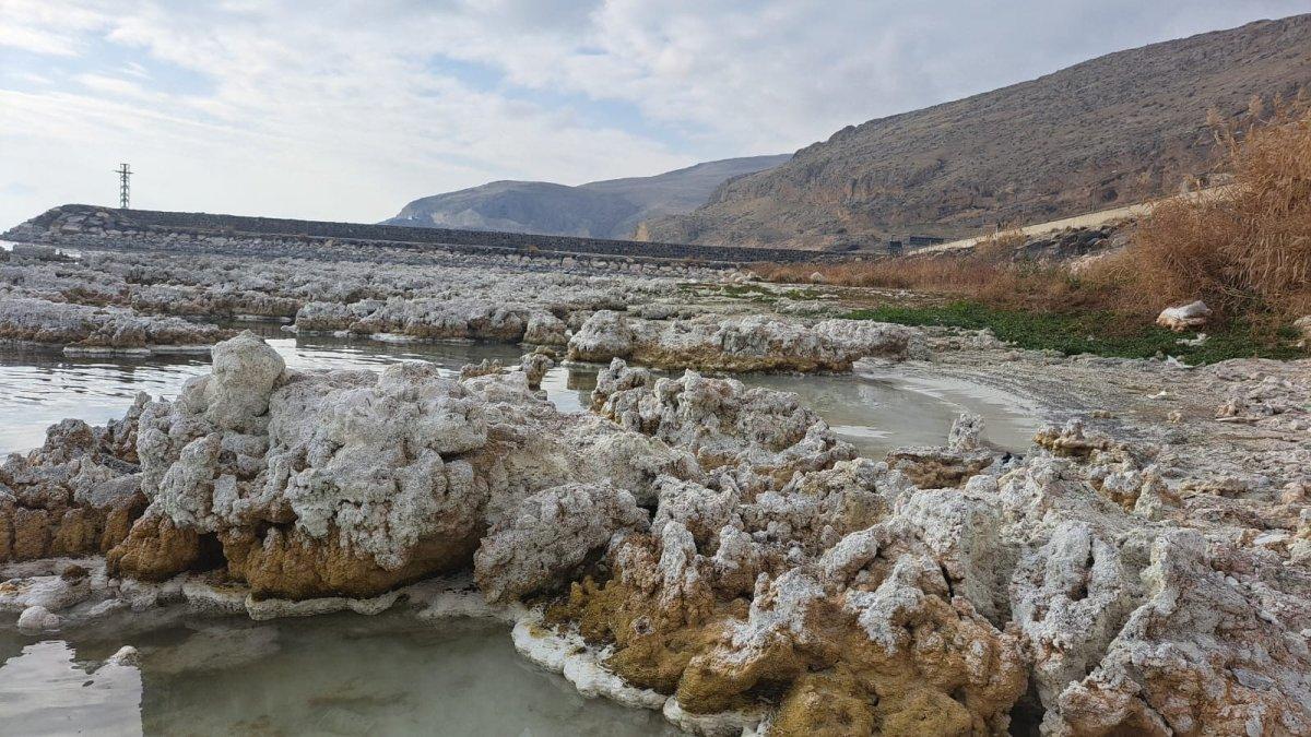 Bitlis'te kuraklık sonrasında mikrobiyalitler gün yüzüne çıktı
