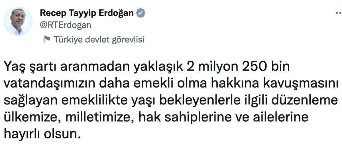 Cumhurbaşkanı Erdoğan, EYT'de detayları açıkladı