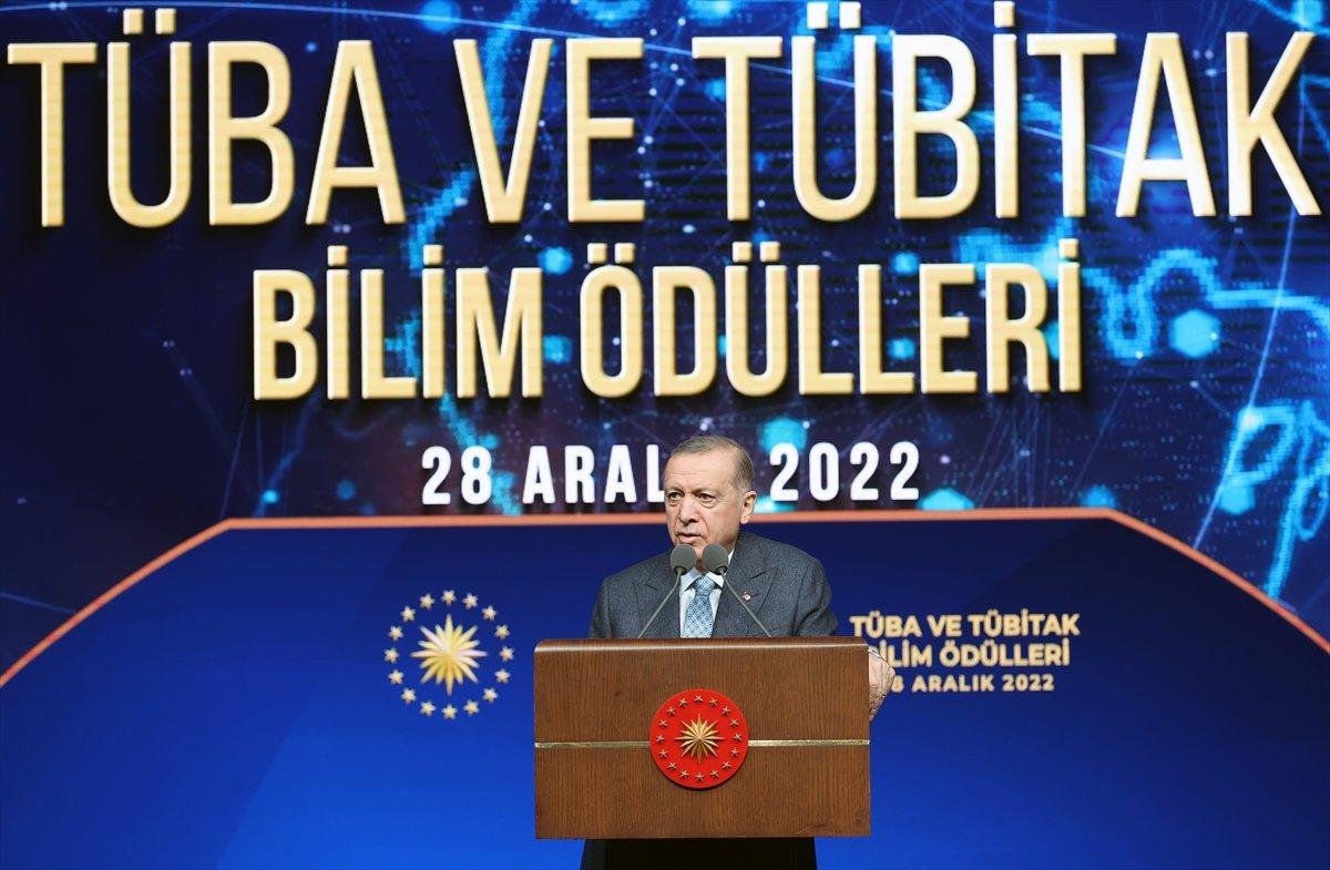 Cumhurbaşkanı Erdoğan, TÜBİTAK ve TÜBA Bilim Ödülleri Töreni'nde konuştu