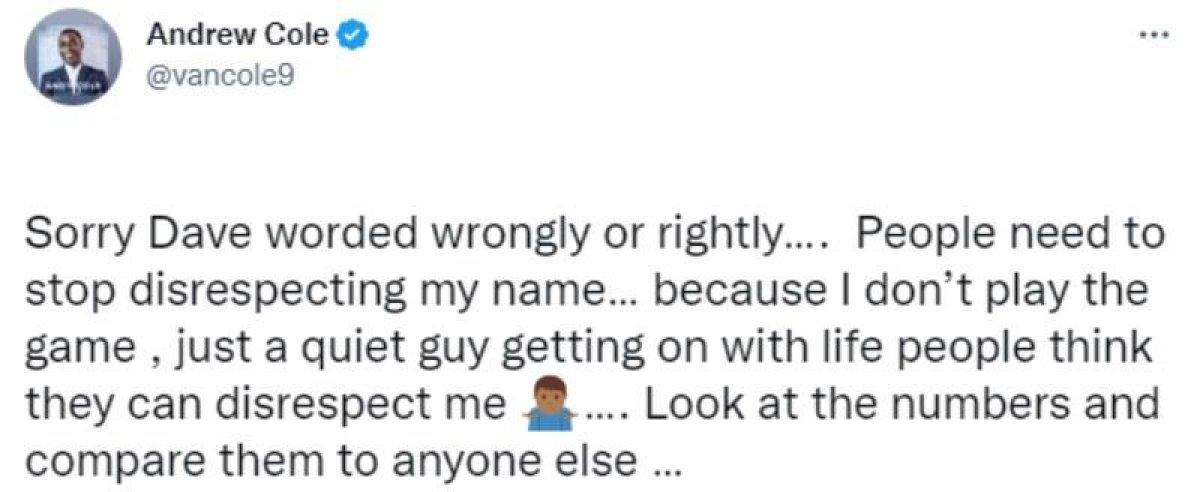 Andy Cole, Darwin Nunez ile karşılaştırılmaktan rahatsız