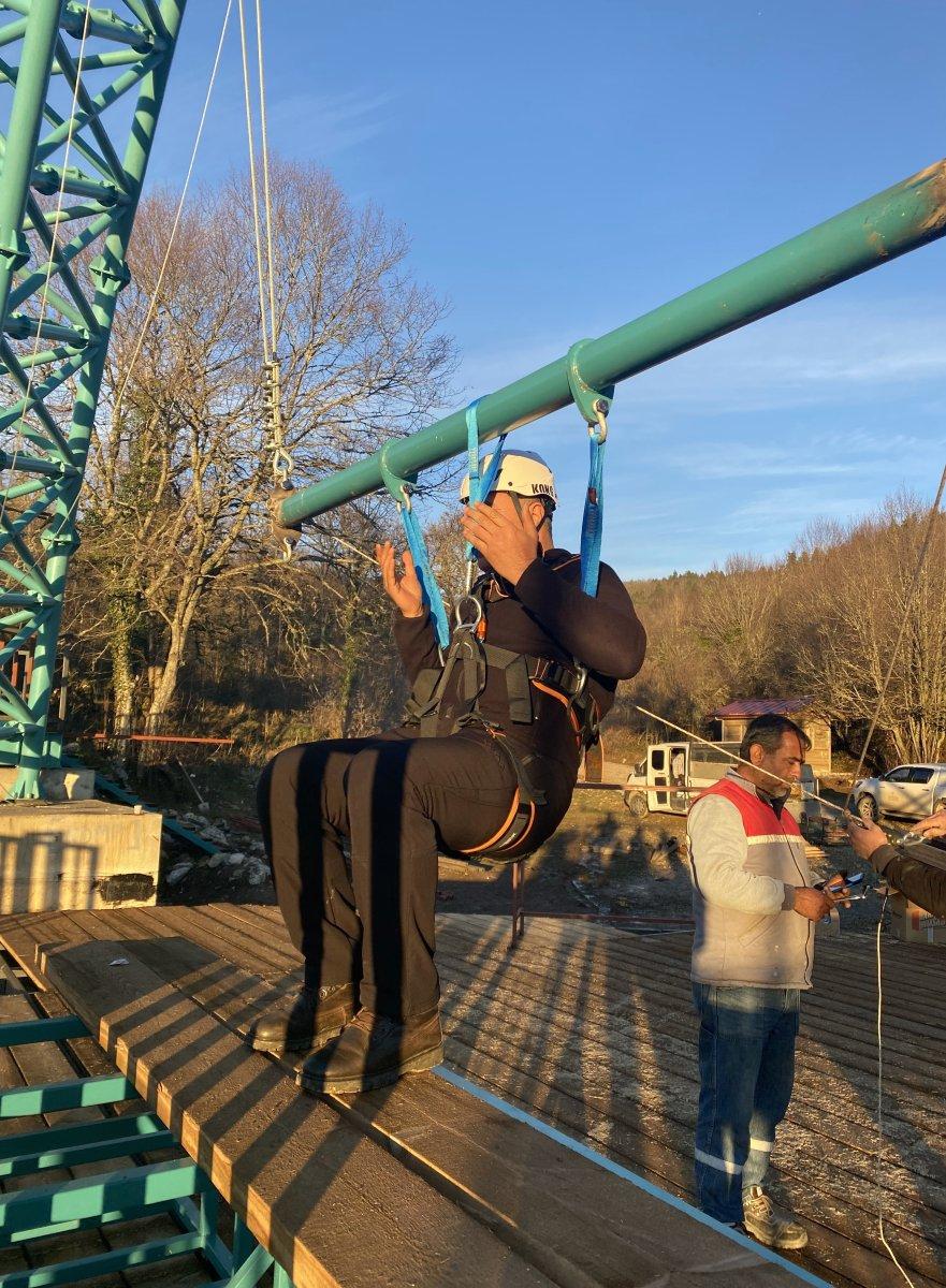 Kastamonu’da Türkiye’nin ilk uçurum salıncağı kuruldu