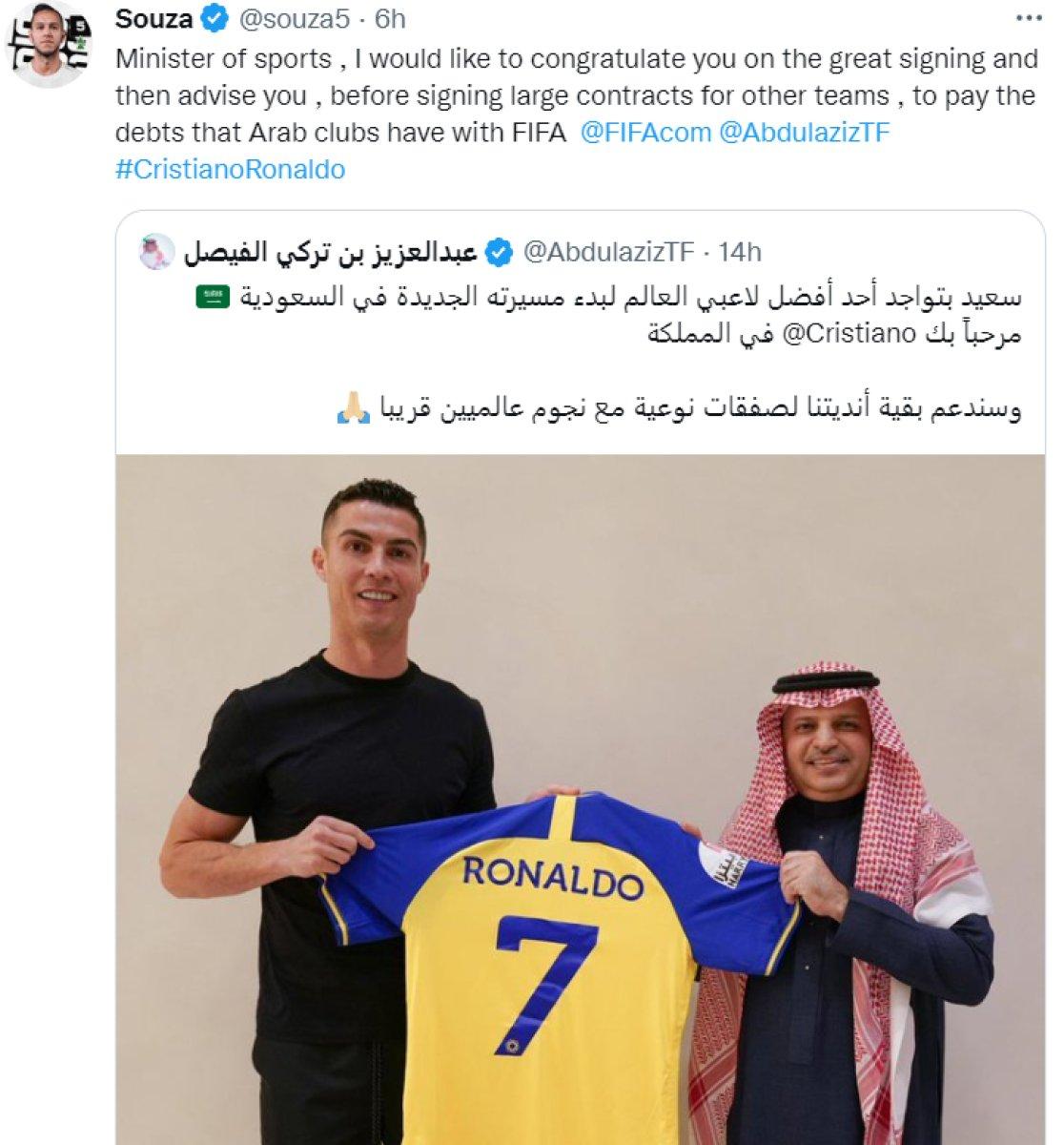 Josef de Souza'dan Ronaldo'nun transferine tepki