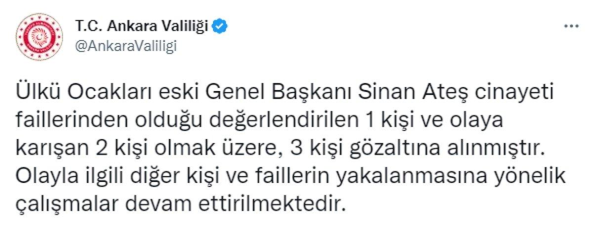 Eski Ülkü Ocakları Başkanı Sinan Ateş cinayetinde 3 gözaltı 